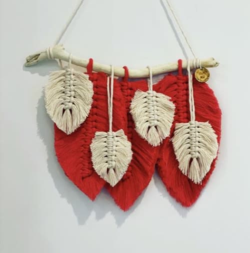 The seven Sisters Feather Hanging | Macrame Wall Hanging by Hawks Nest Macrame | Private residence in Tauranga