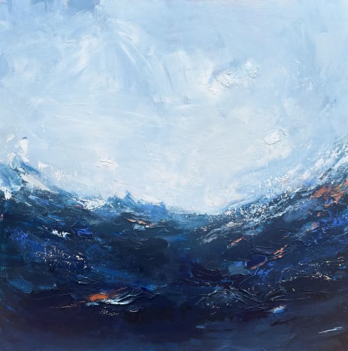 A Duet with the Wind, Original Abstract Seascape Painting | Oil And Acrylic Painting in Paintings by Jocelyn Elizabeth