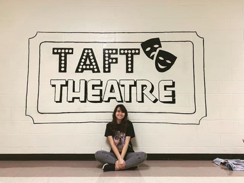 Taft Theatre Logo | Murals by Mrs. Y's Paintings | William H. Taft High School in San Antonio