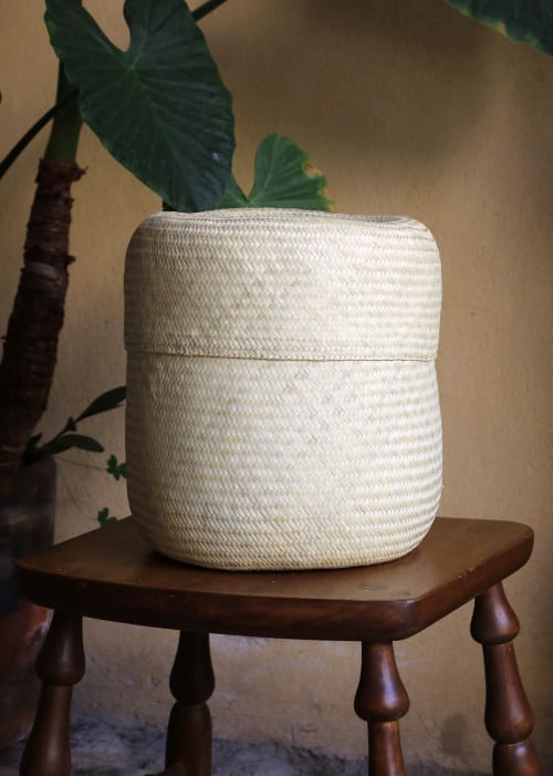 Palm Basket with lid | Storage Basket in Storage by P.I.Project