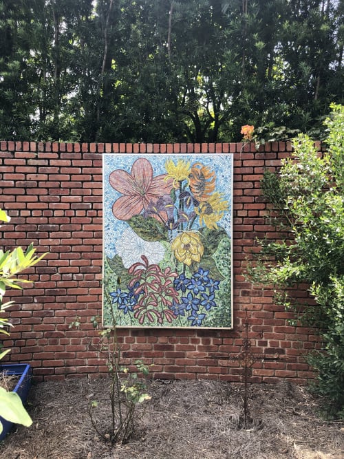 Wall of Flowers - Installation, private residence | Mosaic in Art & Wall Decor by Gila Mosaics Studio