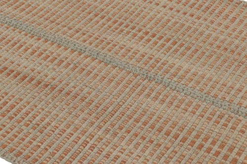 Rug & Kilim's Accent Kilim, Beige-Orange Textural Stripes | Area Rug in Rugs by Rug and Kilim
