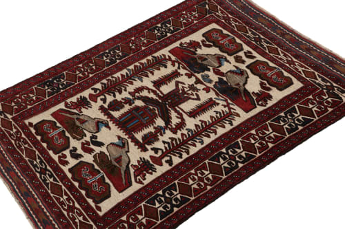 Rug & Kilim’s Persian Barjasta style rug in Beige & Red | Area Rug in Rugs by Rug and Kilim