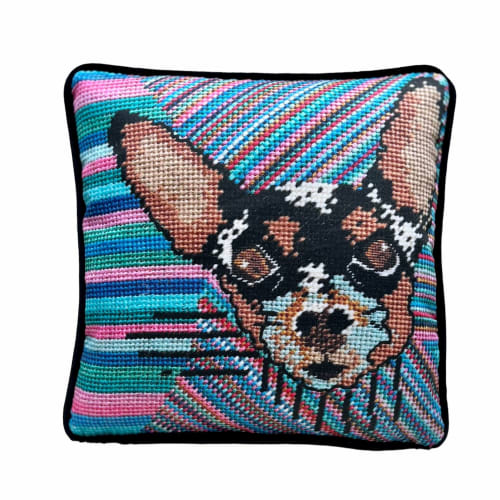 organic cotton sateen MICKEY DOG custom made pillow | Pillows by Mommani Threads