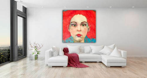 Big red | Paintings by Anne Beletic | Private Residence in Dallas