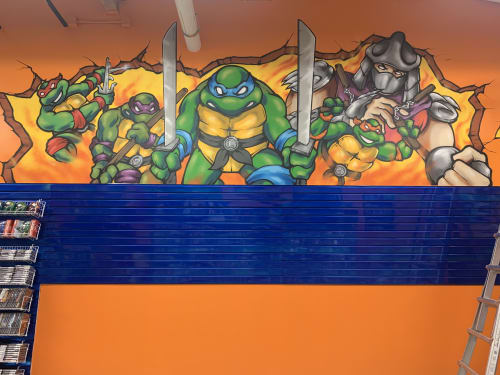 Ninja Turtles Mural at Fire and Ice Games | Murals by Lopan 4000 | Fire & Ice Games in Rocklin