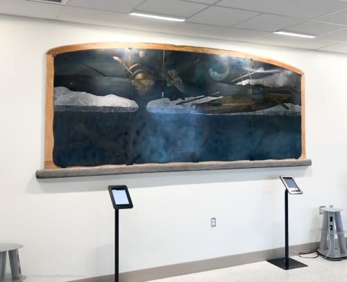 Seal Moon Rising | Engraving in Art & Wall Decor by Jeffrey H Dean | Yukon-Kuskokwim Delta Regional Hospital- Emergency Room in Bethel