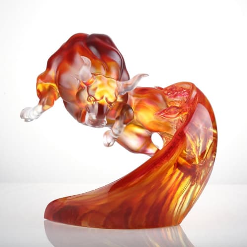 Ox Crystal Figurine, Profundity | Sculptures by Lawrence & Scott