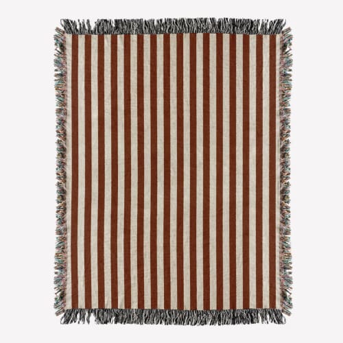 Striped woven throw blanket. 01 | Linens & Bedding by forn Studio by Anna Pepe