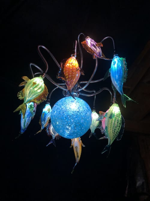 chandelier made with fish hooks and lanterns KoKo&Yukina 15 Light Modern Chandeliers Kitchen Light Fixtures Crystal Chandelier for Dining Room Light Fixtures Over Table Crystal Chandeliers for Dining Room Contemporary Light perfect for your dining room Multi Fish Chandelier by Anchor