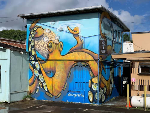 “The Kiibo Cantopus” Project | Murals by Seth Womble | Kiibo Restaurant in Lihue