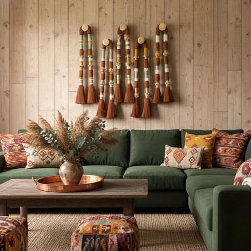 Extra Large Lomas Style Fiber Wall Art | Wall Hangings by Sarmal Design