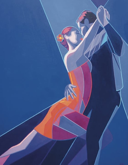 Title: Tango. Original Oil Painting on Gallery Canvas | Oil And Acrylic Painting in Paintings by Judy Mayer-Grieve