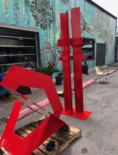 Custom steel sculpture | Public Sculptures by Avidon Design | Reeves Art + Design in Houston