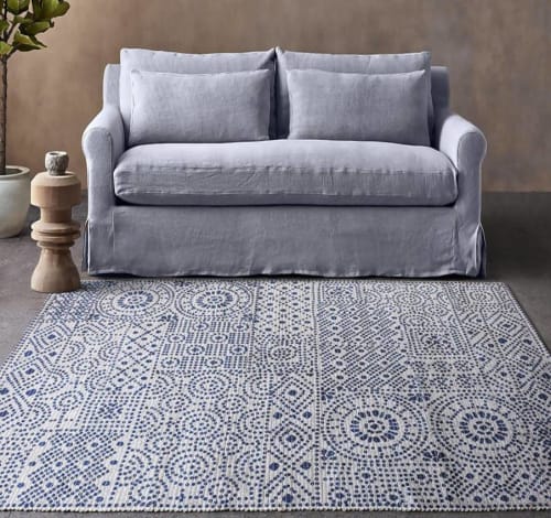 Handwoven-Printed Area Rug-Jute/Polyester Chenille-160x230cm | Rugs by Selligram