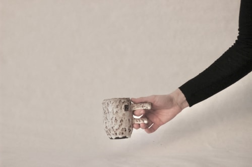 Glazed terra nigra clay mug | Cups by ZHENI