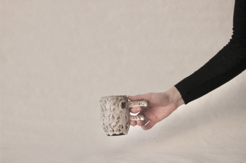Glazed terra nigra clay mug | Drinkware by ZHENI