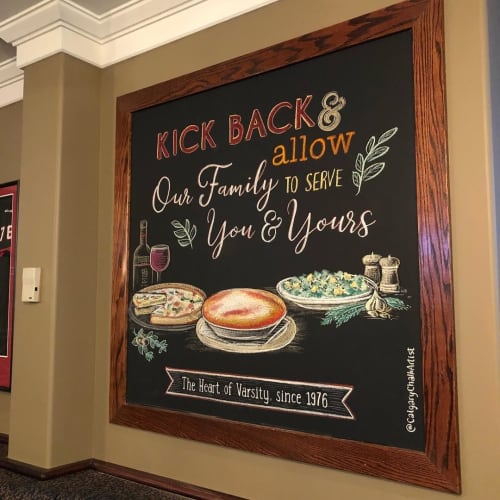 Restaurant Chalkboard | Art & Wall Decor by Artist - Rozzie Lee | Matador Pizza & Steak House in Calgary