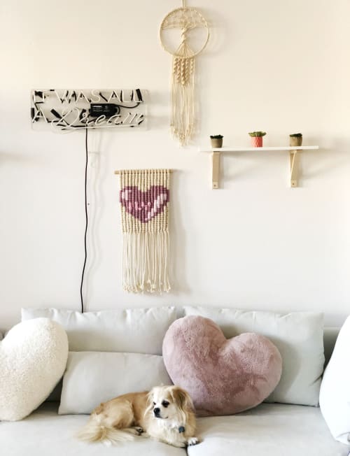 Candy Heart ILY Macrame | Macrame Wall Hanging in Wall Hangings by Oak & Vine