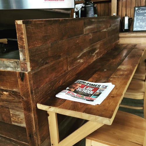 “Reclaimed Pine service pass and bench table” | Tables by MP Custom Made