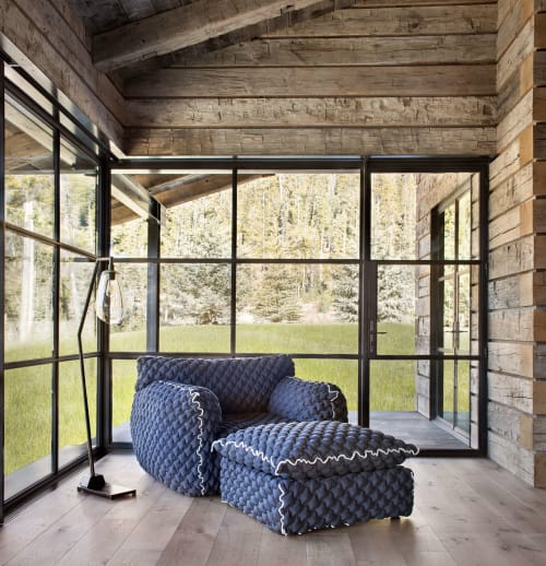 Chair with Ottoman | Chairs by Gervasoni | Private Residence, Big Sky in Big Sky