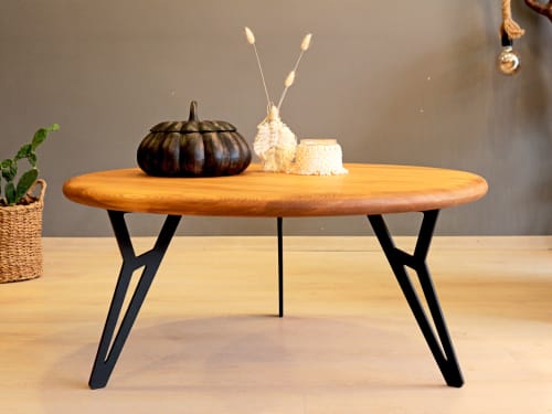Solid Wood Round Coffee Table , Handmade Custom COffee Table | Tables by OzzWoodArt