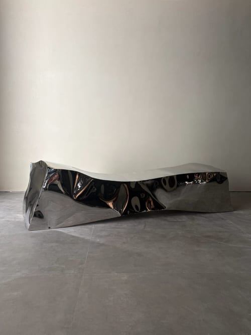 Steel Sculptural Bench — Monolith by Nitush Aroosh | Benches & Ottomans by Nitush Aroosh