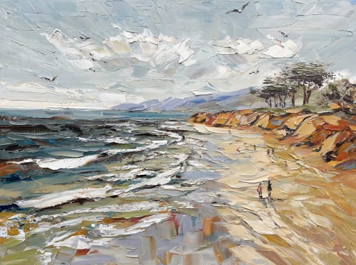 Beach Walk | 48 × 36 × 1.5 inches | Oil on canvas | Paintings by Lisa Elley ART
