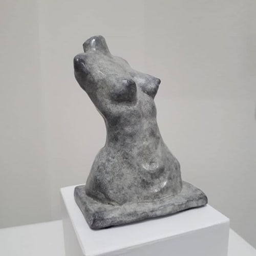 Little Grey Torso  Bronze Sculpture  3" x 4.5" x 2.5 | Sculptures by Joyce Fournier | Magic Box LA in Los Angeles