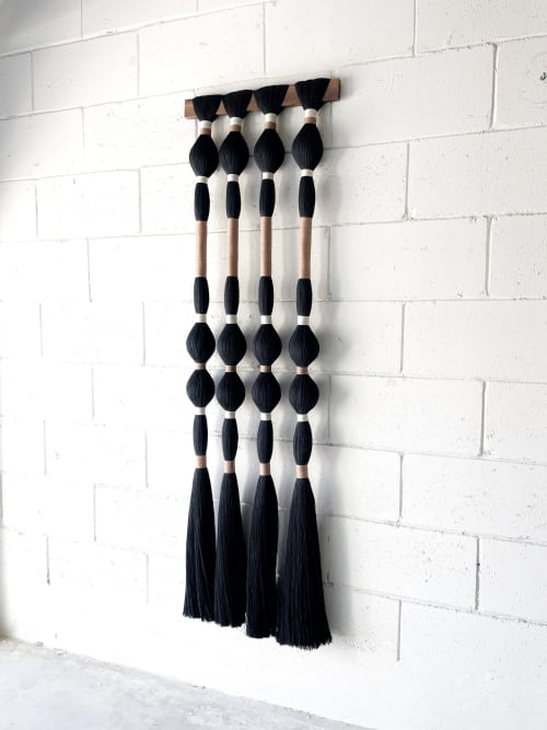 Long Tassels No. 4 In Black | Macrame Wall Hanging in Wall Hangings by Vita Boheme Studio