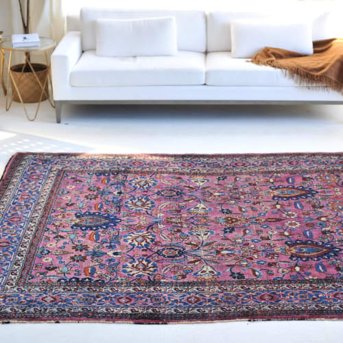 Rare Purple Antique Persian Tabriz Rug | Rugs by The Loom House