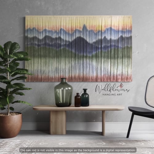 GLACIER SUNSET Mountain Art, Textile Wall Hanging | Wall Hangings by Wallflowers Hanging Art