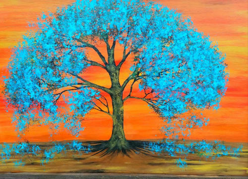 Autumn Leaves | Oil And Acrylic Painting in Paintings by Liz Johnston
