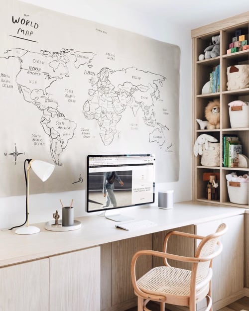 World Map | Wall Hangings by Gathre | Anne Sage's Home in Los Angeles