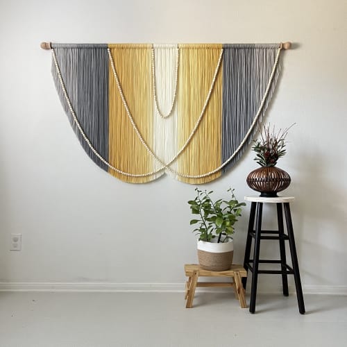 Modern Boho Retro Fiber Art Wall Hanging | Tapestry in Wall Hangings by Mercy Designs Boho