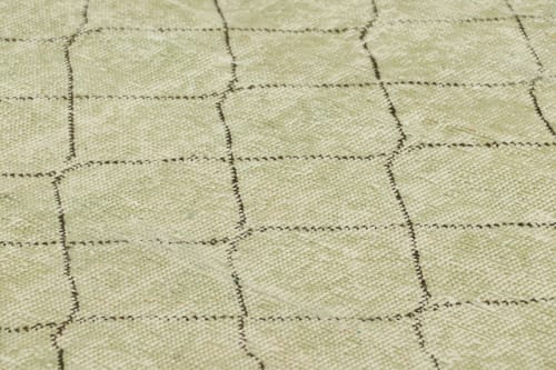 Vintage Zeki Müren Runner in Sage Green with Geometric | Area Rug in Rugs by Rug and Kilim