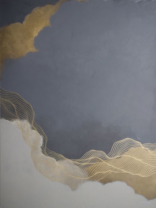 "Deep Into the Light" abstract line painting | Paintings by Tracie Cheng