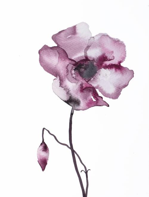 Poppy No. 6 : Original Ink Painting | Paintings by Elizabeth Becker