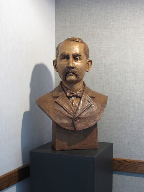 John F. Shelley Bust | Sculptures by Daniel Borup Studio | Shelley City Hall in Shelley