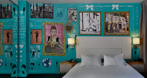 Truman Capote at the Nu Hotel, Brooklyn, NY | Paintings by Lisa Warren | NU Hotel in Brooklyn