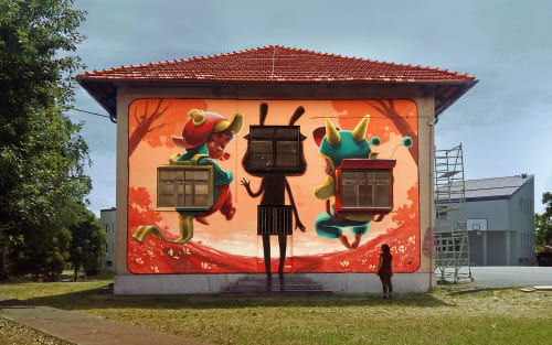 Jump into another world | Street Murals by Animalitoland