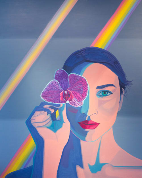 Double Rainbow | Oil And Acrylic Painting in Paintings by Helena Wurzel