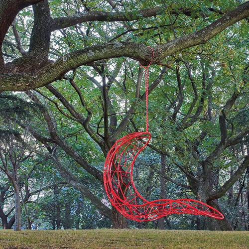 Recliner - Twig Pattern - Red Hanging Swing Seat | Swing Chair in Chairs by Studio Stirling