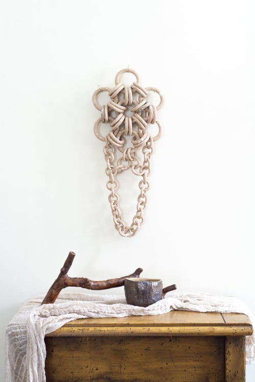 "Laha" Ceramic chain sculpture | Wall Hangings by Asmaa Aman Studio