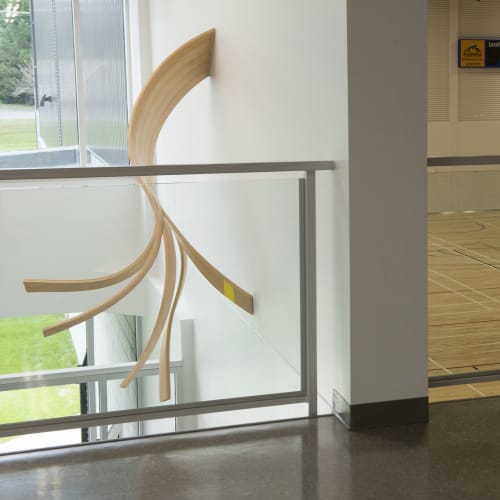 Affranchir La Ligne | Public Sculptures by Eric Sauvé | Centre sportif Desjardins in Coaticook