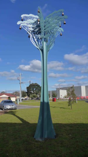 Federation Bell Tree | Public Sculptures by Anton Hasell | Pakenham Library in Pakenham