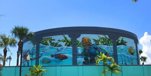 The Aquarium | Street Murals by Anthony Hernandez Art | Riviera Beach City Marina in Riviera Beach