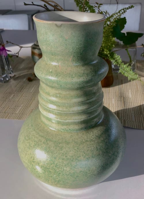 Vase Green Cylindric | Vases & Vessels by Paysoneight Design by Dawn Palmer