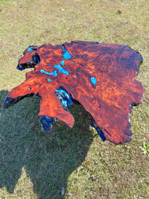 Exotic Waterfall Redwood Burl Coffee Table | Tables by Southern River Tables