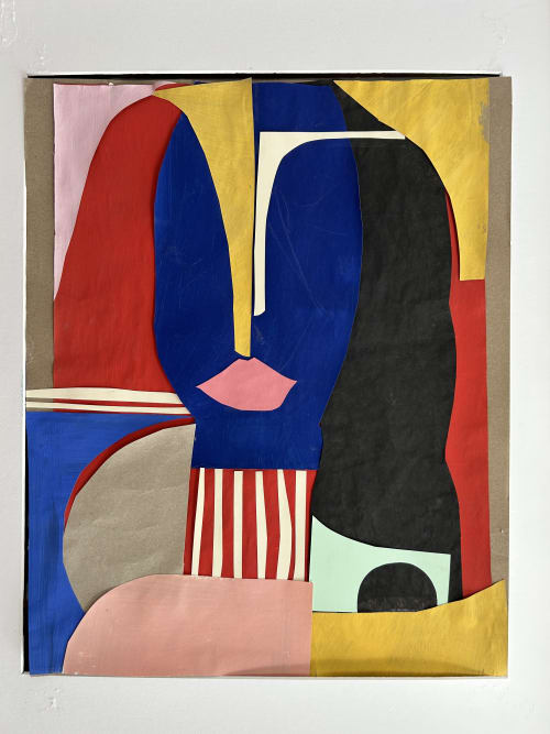 Girl in Blues | Collage in Paintings by Cyrille Gulassa